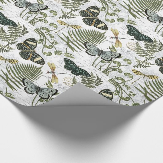 moderne  vlinders en libellen cadeaupapier (Hoek)