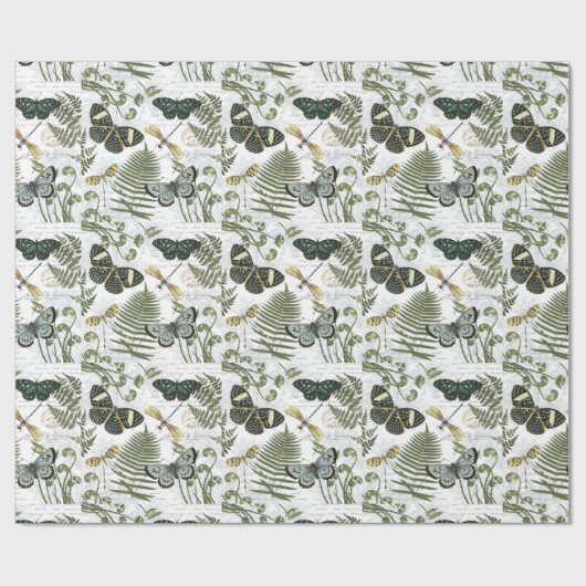 moderne  vlinders en libellen cadeaupapier (Vlak)