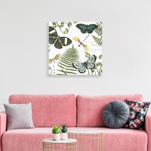 moderne vlinders en libellen canvas afdruk (Insitu (Woonkamer))