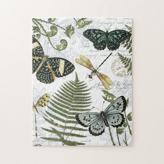 moderne vlinders en libellen legpuzzel (Verticaal)