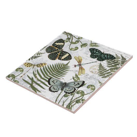 moderne  vlinders en libellen tegeltje (Zijkant)
