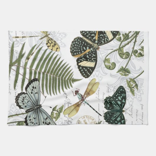 moderne vlinders en libellen theedoek (Horizontaal)
