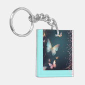 Moderne Vlinders & Glitter Acryl Sleutelhanger (Voorkant Links)