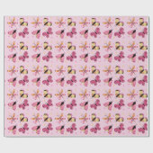Moderne vlinders in folk-art stijl cadeaupapier (Vlak)