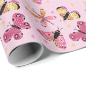 Moderne vlinders in folk-art stijl cadeaupapier (Rol Hoek)