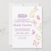 Moderne Vlinders Islamitische Aqiqa Aqeeqah Kaart (Voorkant)