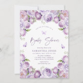 Moderne vlinders Paarse Baby shower Kaart (Voorkant)