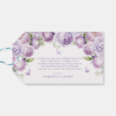 Moderne Vlinders Paarse Bruidsdouche Dank Je Cadeaulabel (Achterkant Horizontaal)