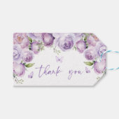 Moderne Vlinders Paarse Bruidsdouche Dank Je Cadeaulabel (Voorkant (Horizontaal))