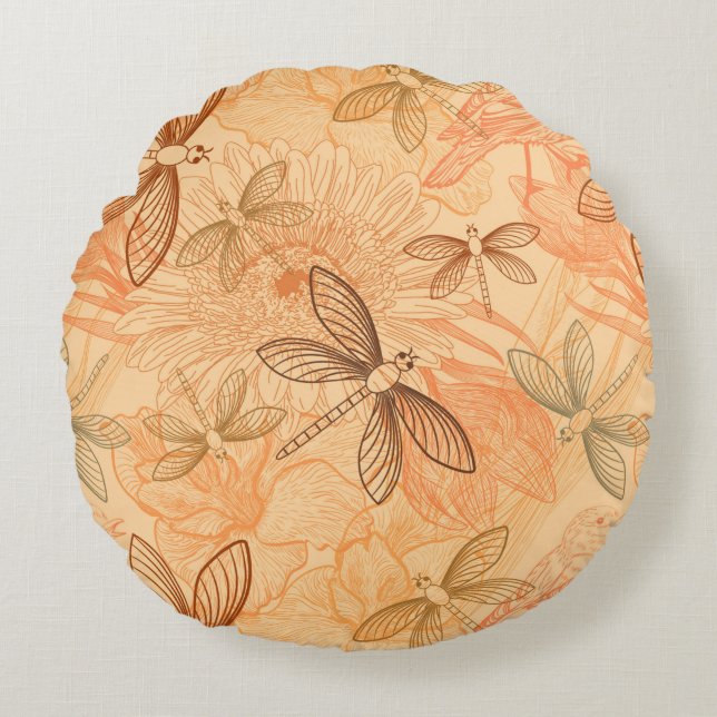 moderne  vlinders rond kussen (Voorkant)