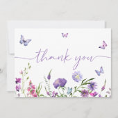 Moderne vlinders Vrijgezellenfeest Bloemen Bedankkaart (Voorkant)