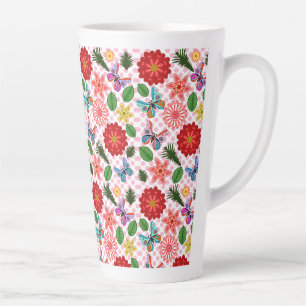 Moderne Vlindertuin Bloem Latte Mok