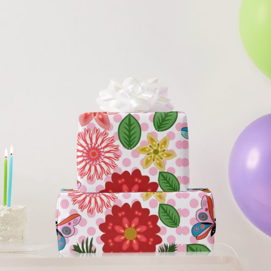 Moderne Vlindertuin Bloem Lentetuin Cadeaupapier (Feestgeschenken)