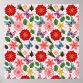 Moderne Vlindertuin Bloem Poster (Voorkant)