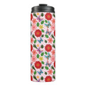 Moderne Vlindertuin Bloem Thermosbeker (Voorkant)