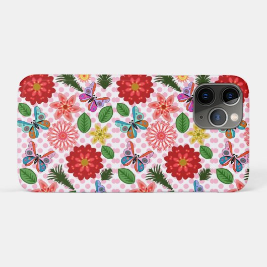 Moderne Vlindertuin Bloemstuk Case-Mate iPhone Case (Achterkant (horizontaal))