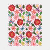 Moderne Vlindertuin Bloemstuk Fleece Deken (Voorkant)