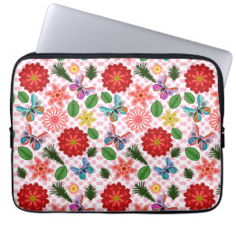 Moderne Vlindertuin Bloemstuk  Laptop Sleeve