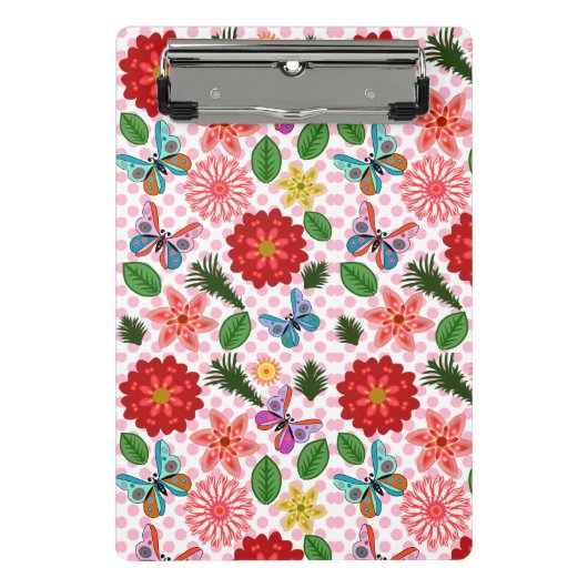 Moderne Vlindertuin Bloemstuk  Mini Klembord (Voorkant)