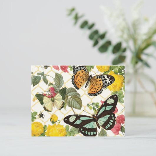 moderne  vlindertuin briefkaart (Staand voorkant)