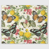 moderne  vlindertuin cadeaupapier (Vlak)