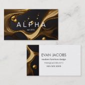 Moderne, vloeibaar abstract Gold Background Design Visitekaartje (Voorkant / Achterkant)