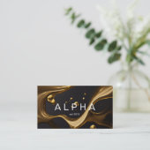 Moderne, vloeibaar abstract Gold Background Design Visitekaartje (Staand voorkant)