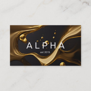 Moderne, vloeibaar abstract Gold Background Design Visitekaartje