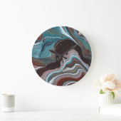 Moderne Vloeibare Acryl Agaat Geode-Uitzicht Bruin Grote Klok (Huis)