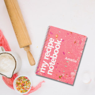 Moderne vloeibare glitter met naam Recepten Notitieboek
