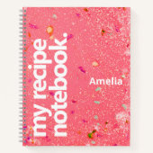 Moderne vloeibare glitters met naam Recepten Notitieboek (Voorkant)