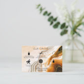 Moderne vloeibare goud- en bruine kaarszorg visitekaartje (Staand voorkant)