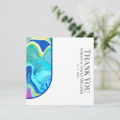 Moderne Vloeibare Grunge Levendige Bruiloft Bedankkaart (Staand voorkant)