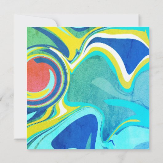 Moderne Vloeibare Grunge Levendige Bruiloft Bedankkaart (Achterkant)