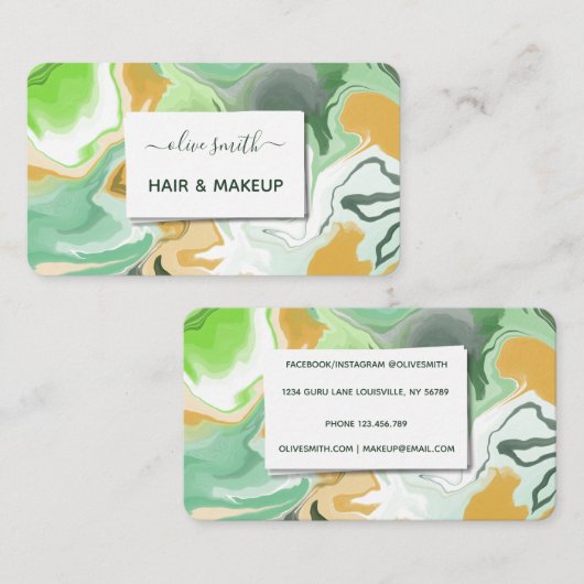 Moderne vloeibare kunst acryl visitekaartje (Voorkant / Achterkant)