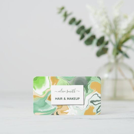 Moderne vloeibare kunst acryl visitekaartje (Staand voorkant)