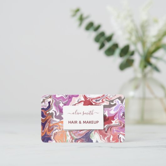 Moderne vloeibare kunst acryl visitekaartje (Staand voorkant)