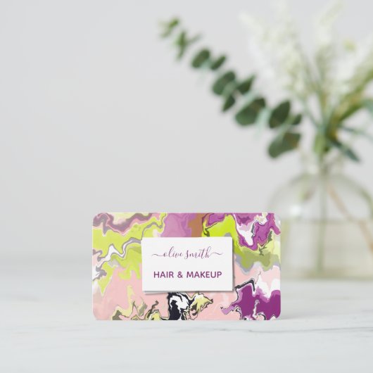 Moderne vloeibare kunst acryl visitekaartje (Staand voorkant)