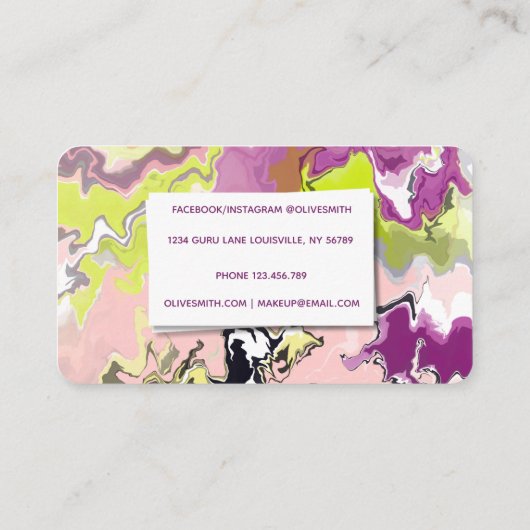 Moderne vloeibare kunst acryl visitekaartje (Achterkant)