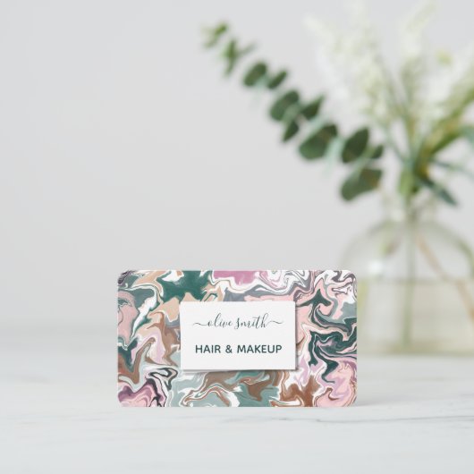 Moderne vloeibare kunst acryl visitekaartje (Staand voorkant)