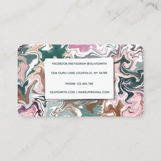 Moderne vloeibare kunst acryl visitekaartje (Achterkant)