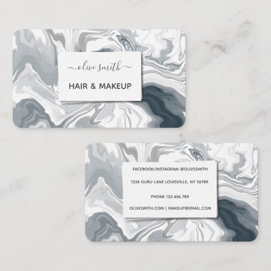 Moderne vloeibare kunst acryl visitekaartje (Voorkant / Achterkant)