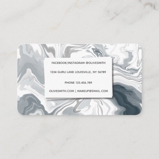 Moderne vloeibare kunst acryl visitekaartje (Achterkant)