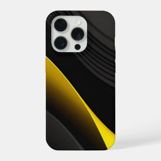 Moderne Vloeibare Werveling Vierkante Mosterd Gele iPhone 15 Pro Case