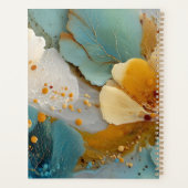 Moderne vloeiende abstracte turkooizen gouden bell planner (Achterkant)