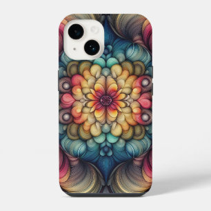 Moderne vloeiende lijnen kunst telefoonhoesje leve iPhone 14 hoesje