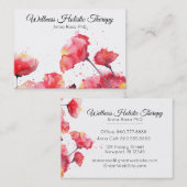 *~* Moderne Vloerbloem Waterverf met rode papaver Visitekaartje (Voorkant / Achterkant)