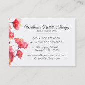 *~* Moderne Vloerbloem Waterverf met rode papaver Visitekaartje (Achterkant)