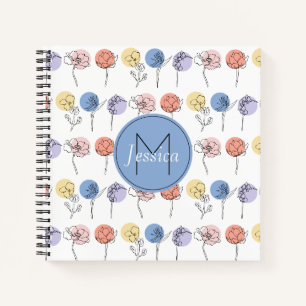 Moderne Vloerlijntekeningen met pasteelkleuren Notitieboek