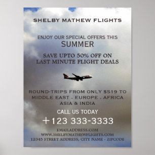 Moderne vlucht, vliegtuig Adverteren Poster